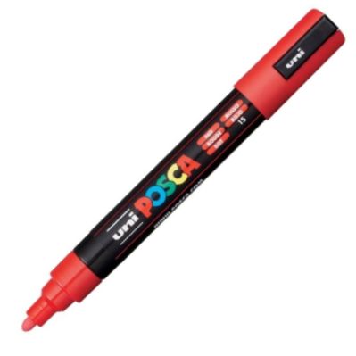marcador uni posca pc-m5 color rojo punta 1,8-2,5mm