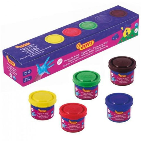 ESTUCHE 5 BOTES PINTURA DEDOS JOVI 35ML COLORES SURTIDOS