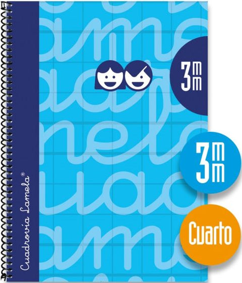 CUADERNO ESPIRAL 4º 80H 70G 3MM AZUL CUADROVIA EXTRA DURA