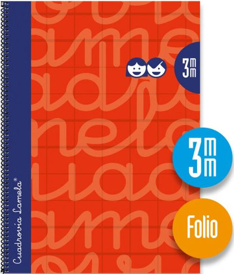 CUADERNO ESPIRAL Fº 80H 70G 3MM ROJO CUADROVIA EXTRA DURA