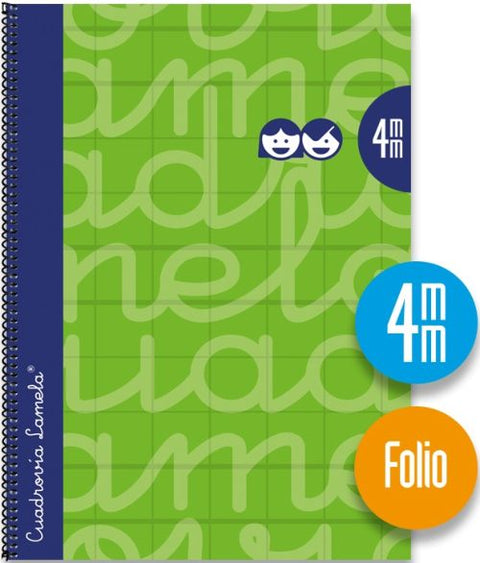 CUADERNO ESPIRAL Fº 80H 70G 4MM VERDE CUADROVIA EXTRA DURA