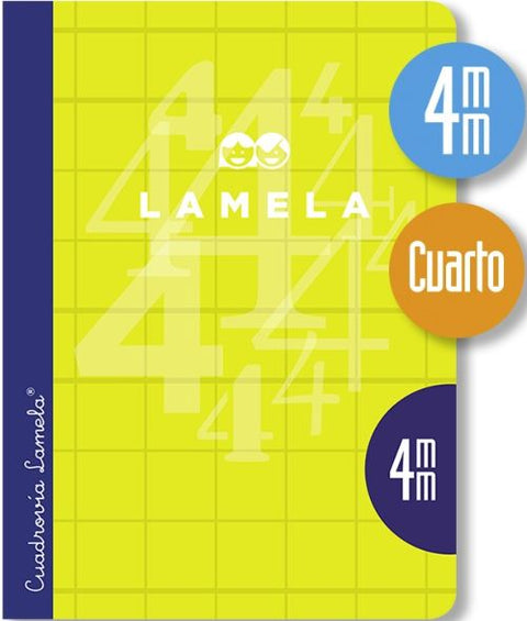LIBRETA A5 50H 70G CUADROVIA 4MM COLORES SURTIDOS