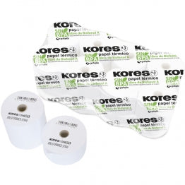 PACK 10 ROLLO PAPEL TERMICO SIN BISFENOL 57X55X12MM KORES