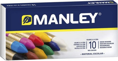 Estuche 10 ceras manley blandas colores surtidos