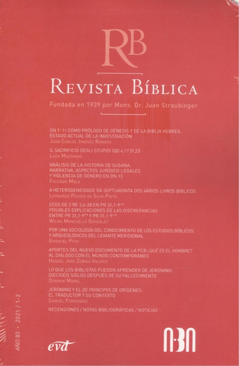  REVISTA BIBLICA 2021/1-2-AÑO 83 