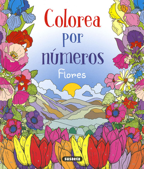  Flores, colorea por números 