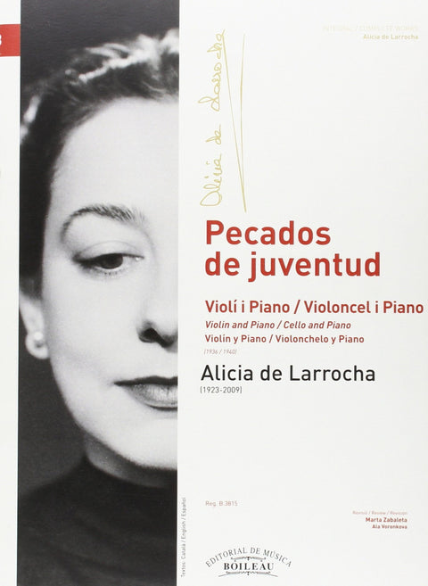  Pecados de juventud. Violin y piano. Violonchelo y piano 