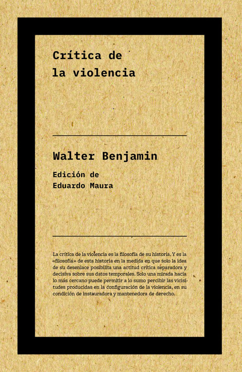  Crítica de la violencia (NE) 