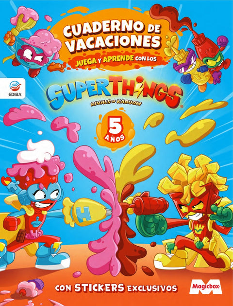  Cuaderno de Vacaciones juega y aprende Superthings Legends para 5 años 