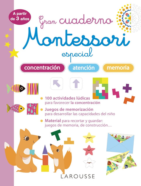  Gran cuaderno Montessori especial concentración, atención y memoria. A partir de 3 años 