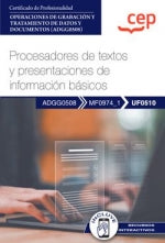  PROCESADORES DE TEXTOS Y PRESENTACIONES DE INFORMACION BASICOS OPERACI 