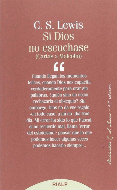  Si Dios no escuchase 