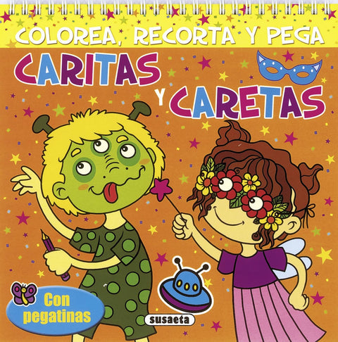  Caritas y caretas. Colorea recorta y pega 