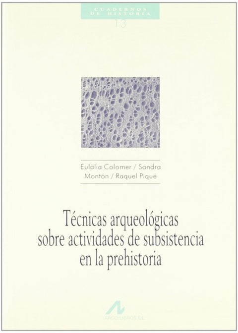  13.Técnicas arqueológicas sobre actividades de subsistencia en la Prehistoria. 