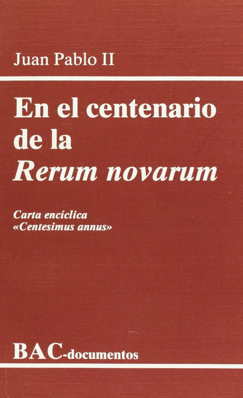  En el centenario de la Rerum novarum.Carta encíclica Centesimus annus 