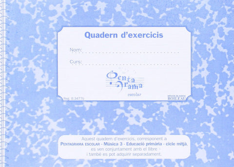  Pentagrama escolar: quadern exercicis 3º curso 