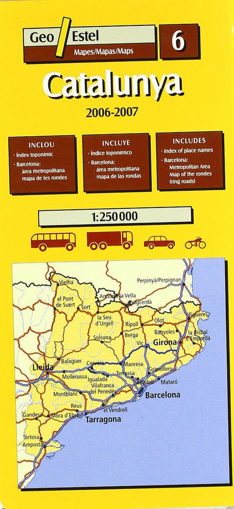  Catalunya, 2006-2007, e 1:250.000, 1 cm = 2,5 km 