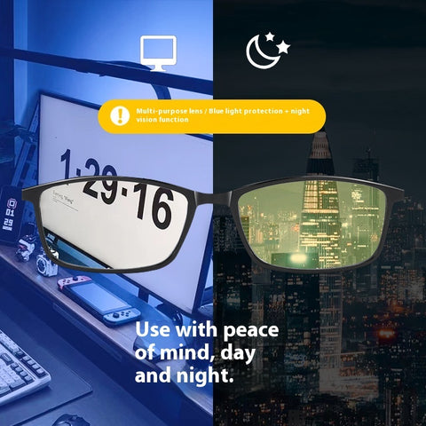 New Retro Small Frame Night Vision Anti-Blue Ray Plain Glasses