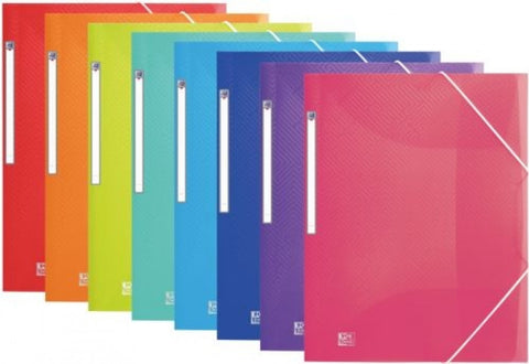  Paq/10 carpeta plastico A4+ gomas y solapas urban surtidos con tapa de plastico 