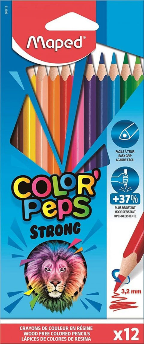  ESTUCHE 12 LAPICES DE COLORES COLOR'PEPS STRONG MAPED 