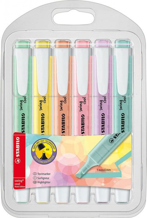  ESTUCHE 6 MARCADORES FLUORESCENTES STABILO SWING PASTEL 