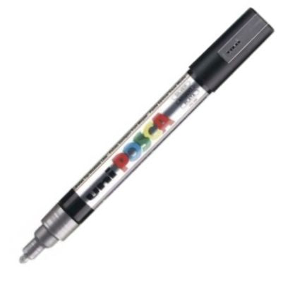  marcador uni posca pc-m5 color plata punta 1,8-2,5mm 