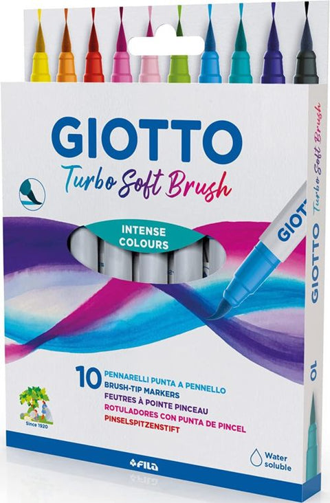  Estuche 10 rotuladores giotto turbo soft brush punta pincel 
