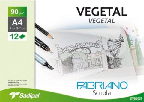  Minipack 12 hojas papel vegetal a4 90g. fabriano 
