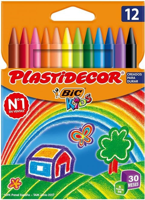  Estuche 12 ceras plastidecor 