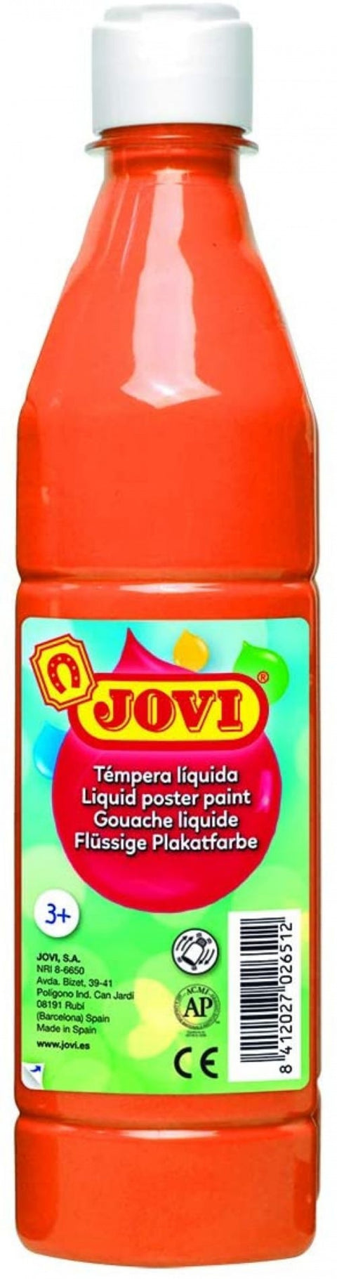  Bote tempera liquida jovi naranja 500 ml 