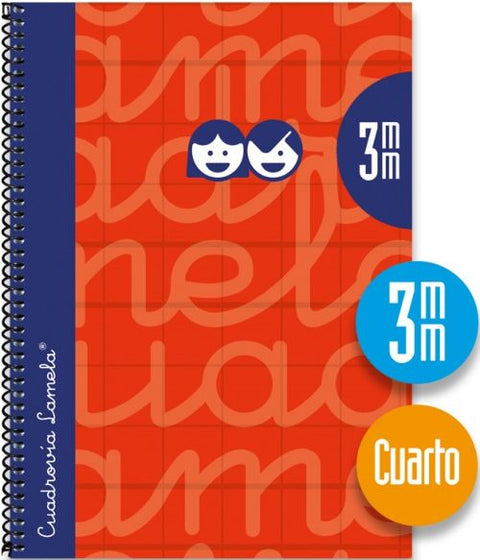  CUADERNO ESPIRAL 4º 80H 70G 3MM ROJO CUADROVIA EXTRA DURA 