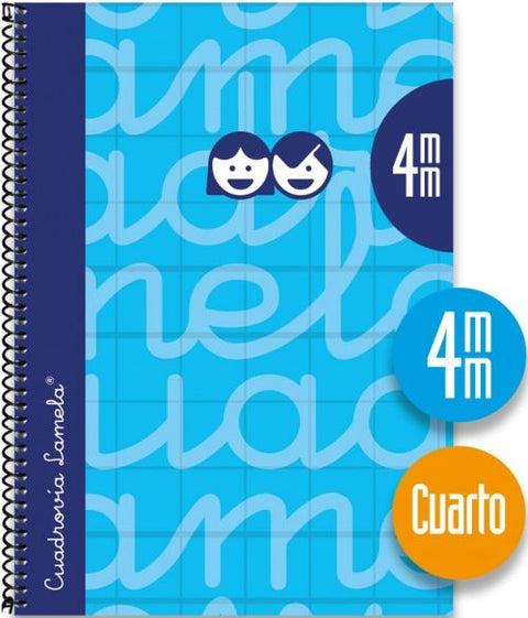  CUADERNO ESPIRAL 4º 80H 70G 4MM AZUL CUADROVIA EXTRA DURA 