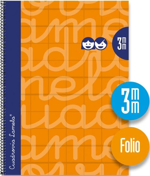  CUADERNO ESPIRAL Fº 80H 70G 3MM NARANJA CUADROVIA EXTRA DURA 