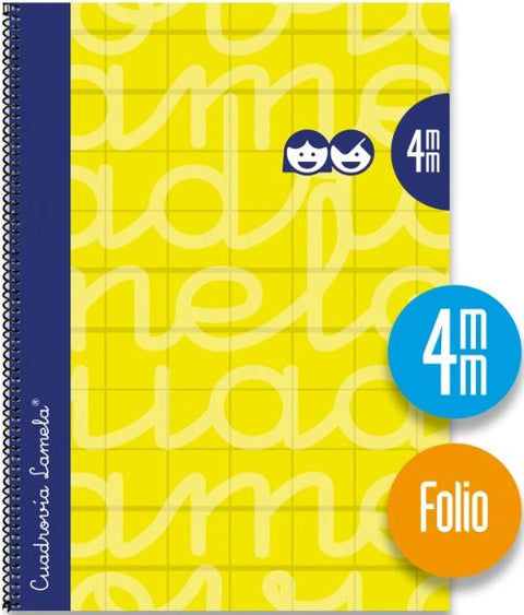  CUADERNO ESPIRAL Fº 80H 70G 4MM AMARILLO CUADROVIA EXTRADUR 