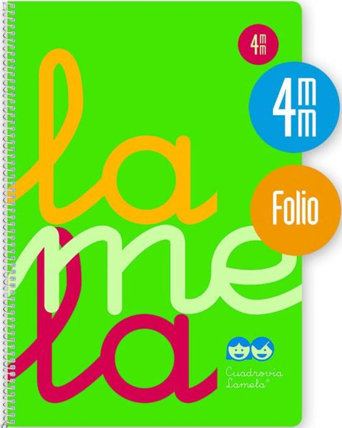  Cuaderno espiral fº 80h 90g 4mm verde cuadrovia polipropileno fluor 