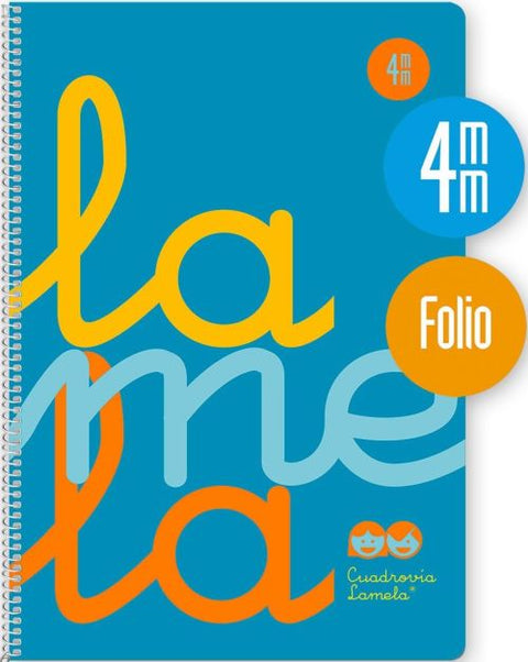  Cuaderno espiral fº 80h 90g 4mm azul cuadrovia polipropileno fluor 