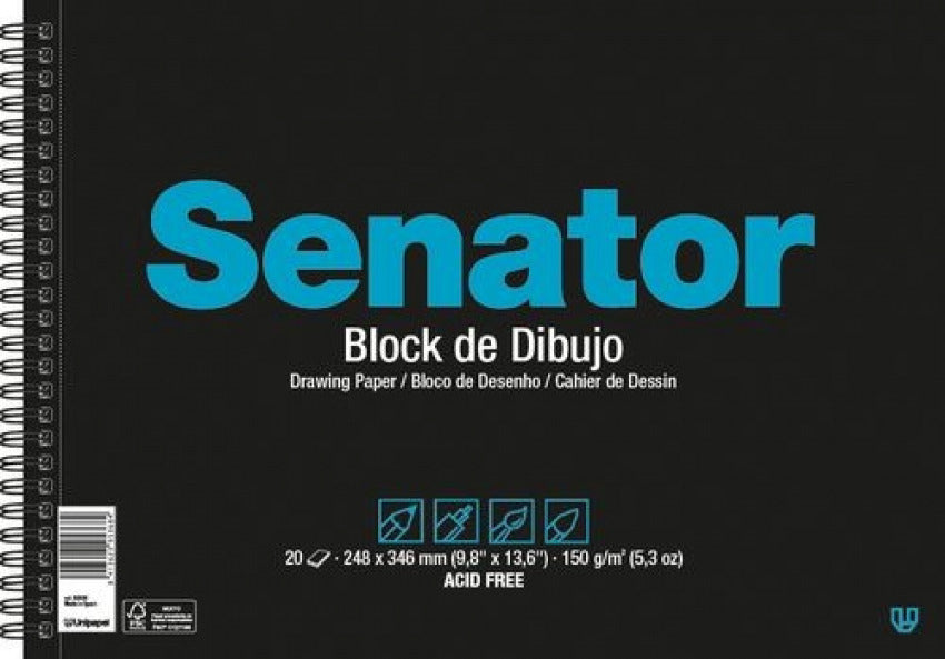  Block dibujo espiral senator a3 20h 150g sin recuadro microperforado 