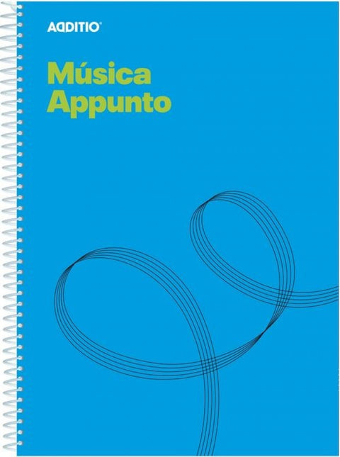  Cuaderno espiral a4 musica appunto 12 pentagramas de 9mm por pag.+ pag. cuadriculada para apuntes 