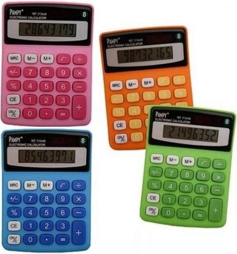  Calculadora de bolsillo 8 digitos Pampy Poessa colores surtidos 