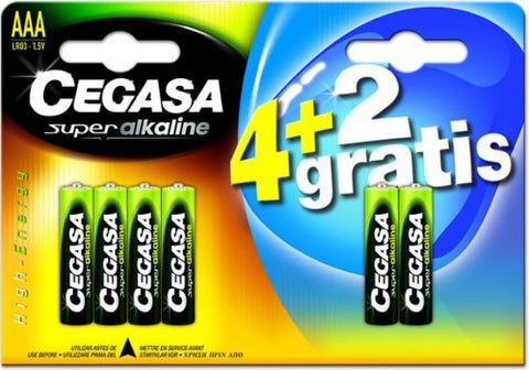  BLISTER 4+2 PILAS CEGASA SUPER ALCALINA AAA LR03 