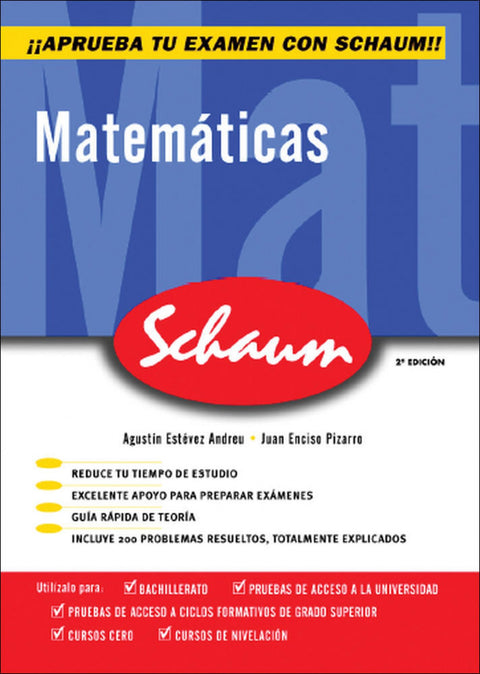  CUTR Matemáticas Schaum Selectividad - Curso cero (Castellano) 